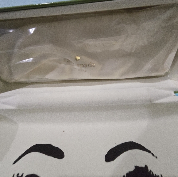 Kate Spade New York Green & Blue Hard Shell Eyeglass Case Logo  W/ New Cloth - Picture 9 of 10